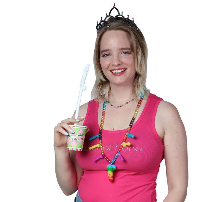 Giant Penis Straws in Pink, Purple and White- 10 Straws - Image 2