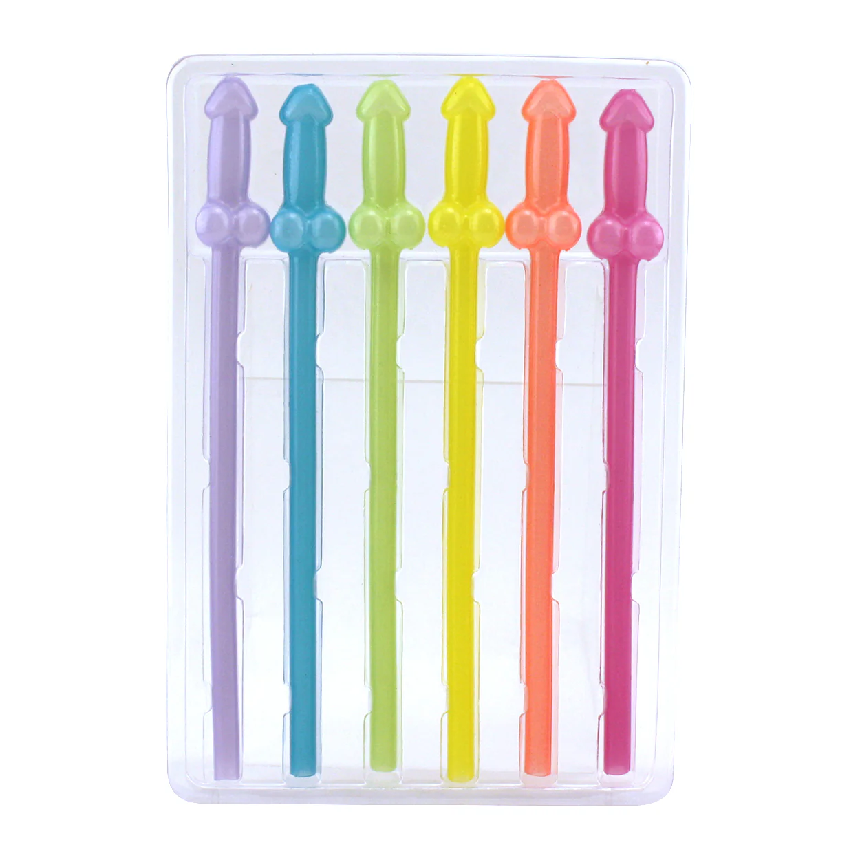 Rainbow Glowing Penis Straws